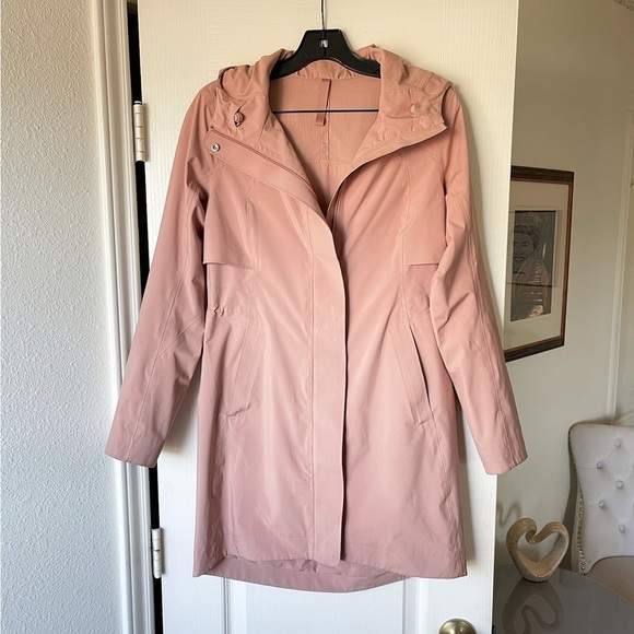 Lululemon Rain Rebel Waterproof Hooded Jacket Pink Clay Size 4 FLAWED - Picture 2 of 12